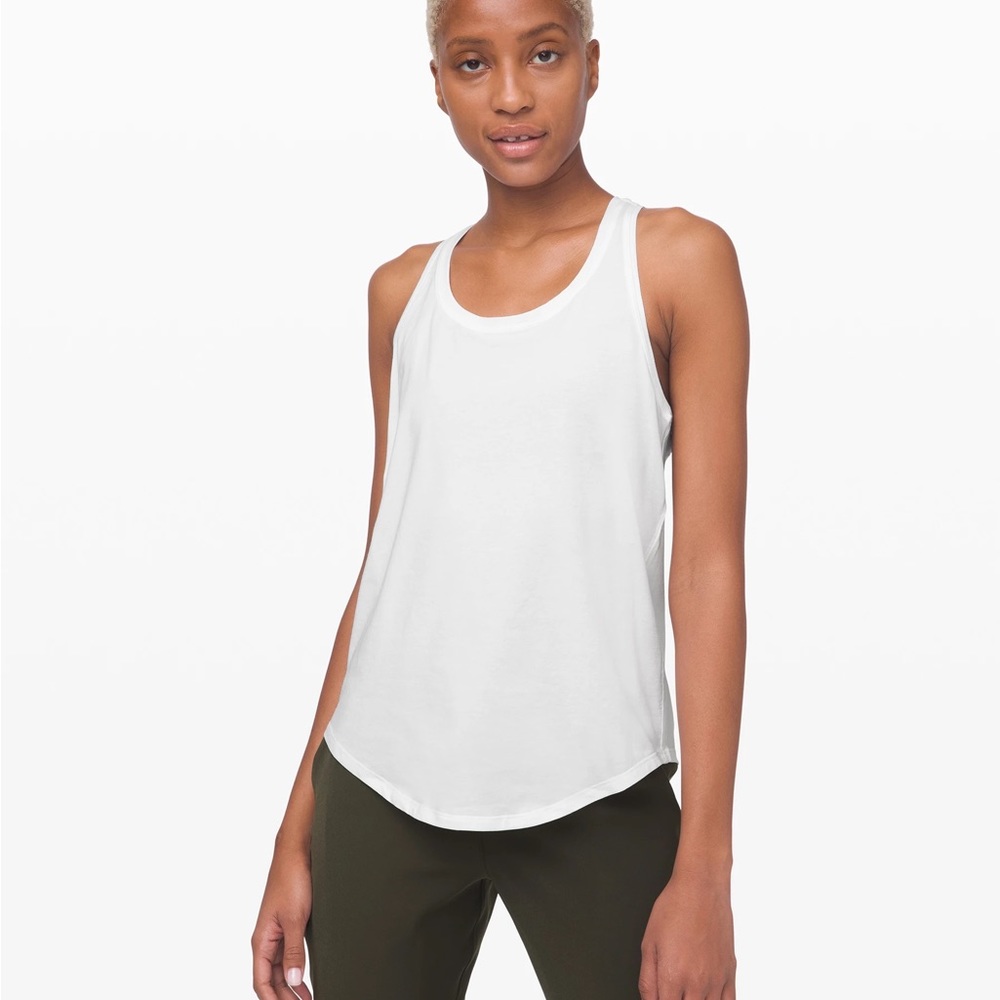 Lululemon Love Tank Top Scoop Neck Bright White Size 2